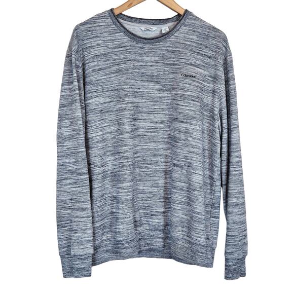 Calvin Klein Men's Gray Space-dye Crewneck Pullover Sweatshirt Men's Large Fall - Picture 1 of 8